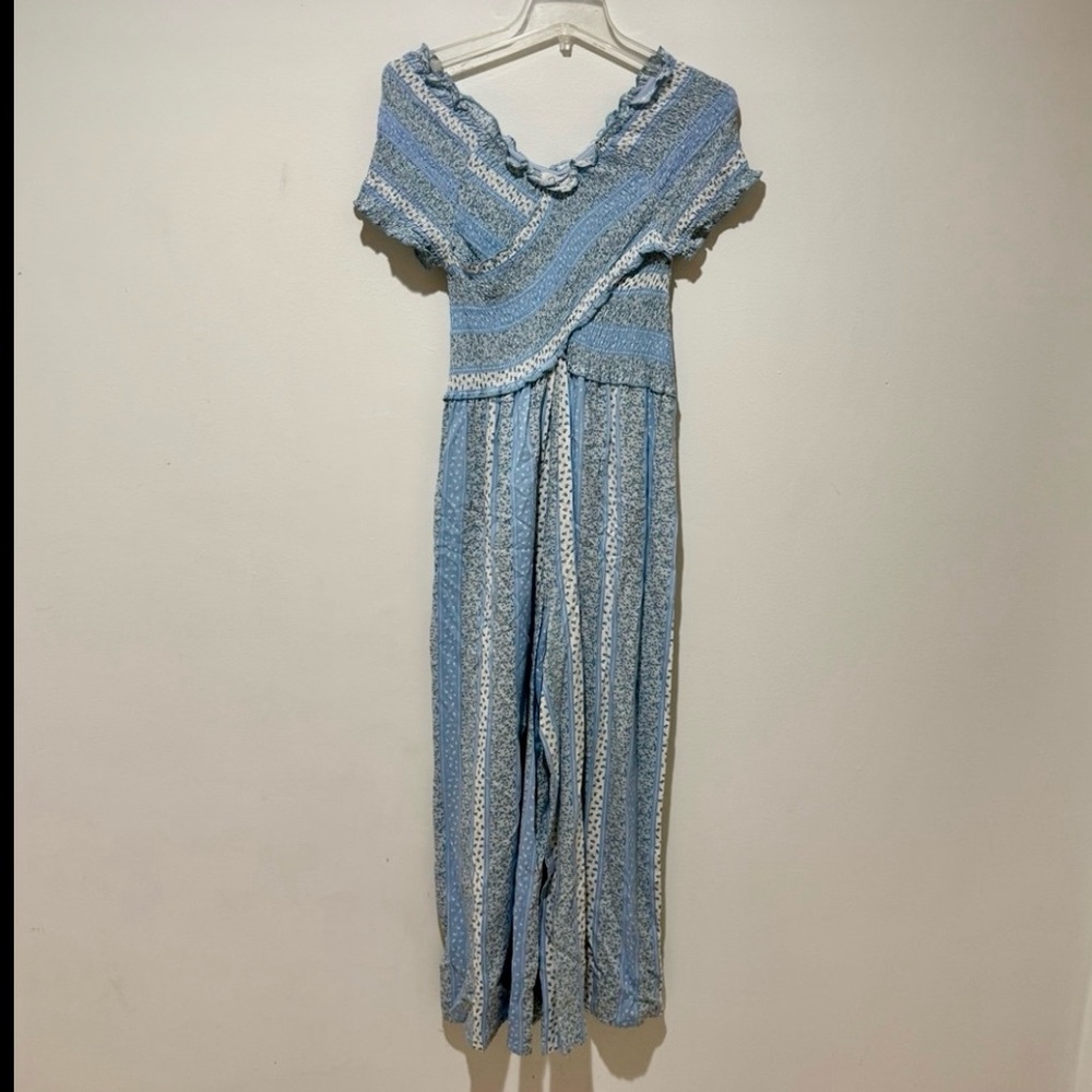 🆕 Japna Surplice Smocked Wide Leg Jumpsuit - Picture 6 of 12